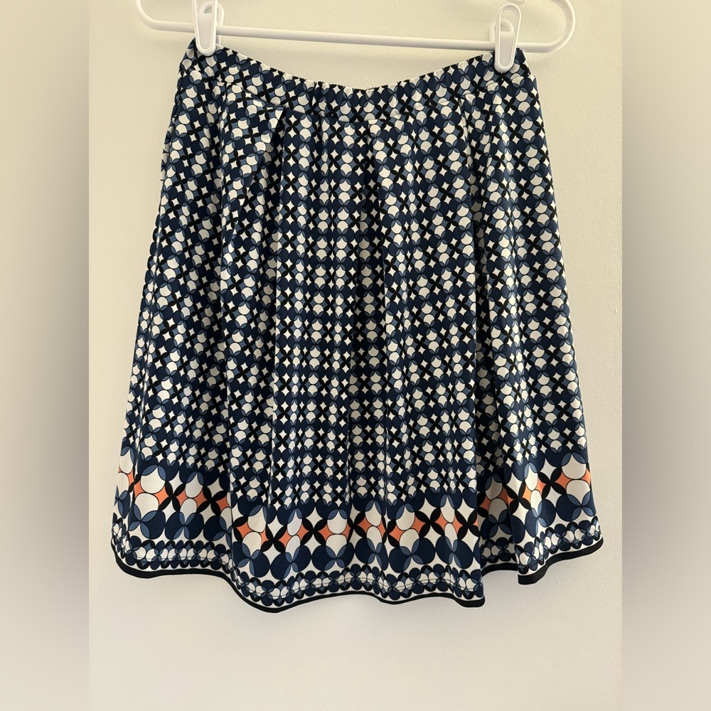 Max Studio Flared Geometric Pattern Skirt With Pockets, Size Small